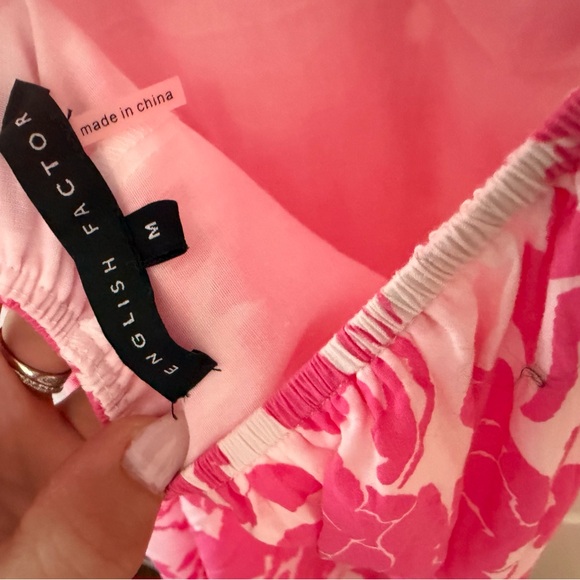 English Factory Pink Floral Maxi Dress with Puff Detail - Picture 5 of 5